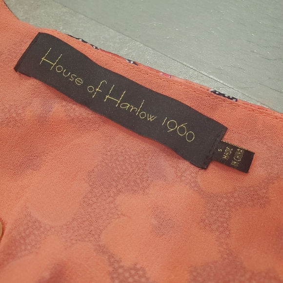 House Of Harlow 1960 Aja Mini Dress in Red Poppy Floral. Blue, White, Black. S. - Picture 3 of 14